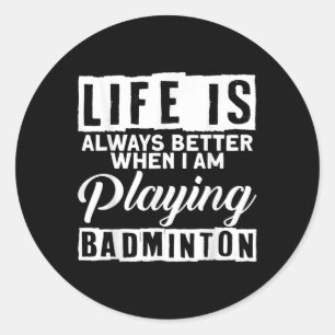 Badminton Shuttle Sport Badminton Speler Coach Rac Ronde Sticker