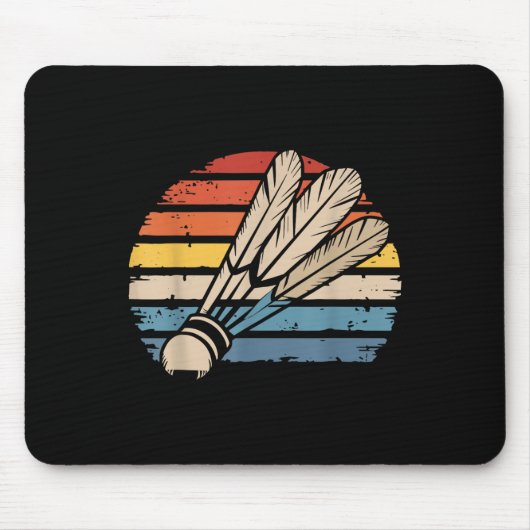 Badminton Shuttle Sunset Distressed Funny Shuttle Muismat (Voorkant)