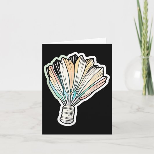 Badminton Shuttle Tekening Badmintonist Kaart (Voorkant)