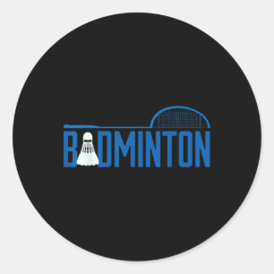 Badminton shuttle voor badmintonspeler mannen ronde sticker