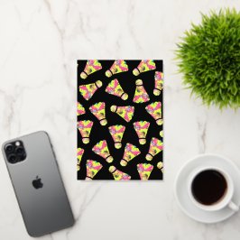 Badminton Shuttlecock Art Kleurrijk patroon cadeau Folie Wenskaart