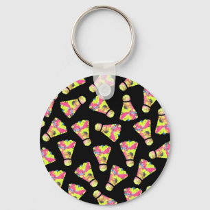 Badminton Shuttlecock Art Kleurrijk patroon cadeau Sleutelhanger
