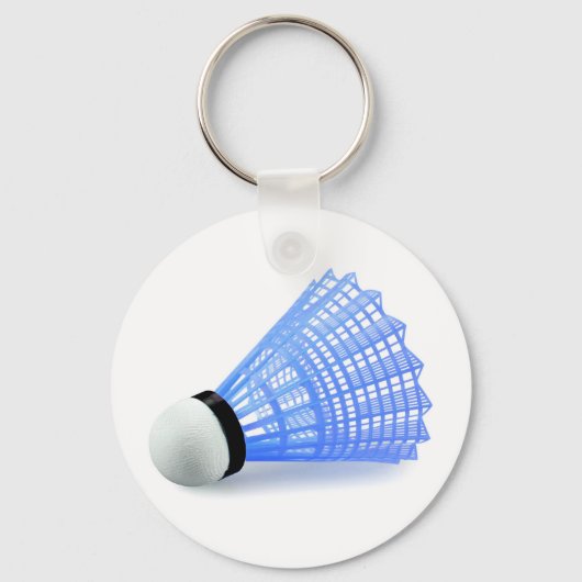 Badminton Shuttlecock Birdie Blue Sports Sleutelhanger (Voorkant)