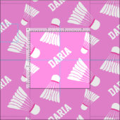 Badminton shuttlecock filles nom tissu rose (Carreau)