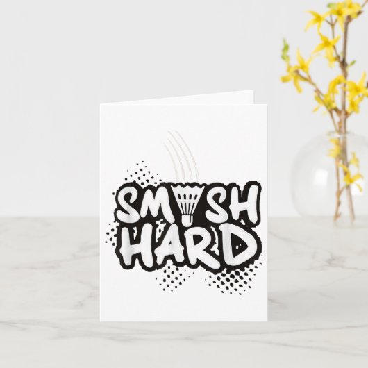 Badminton Smash Hard Champion Cadeau Kaart (Gele Bloem)