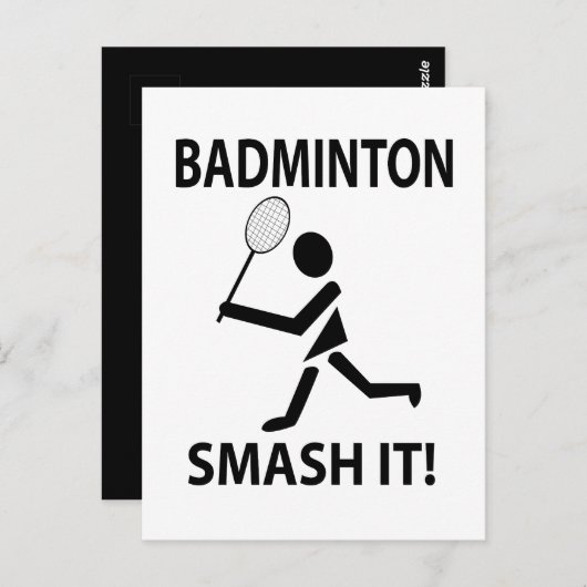 Badminton Smash It Sportbadminton Briefkaart (Voorkant / Achterkant)