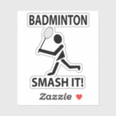 Badminton Smash It Sportspeler Badminton Sticker (Vel)