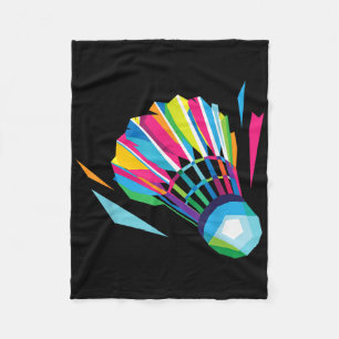 Badminton spel shuttle sport badminton pop art fleece deken