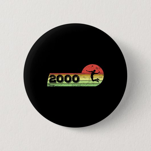 Badminton-speler 2000 Verjaardag Shuttle Bad Ronde Button 5,7 Cm (Voorkant)