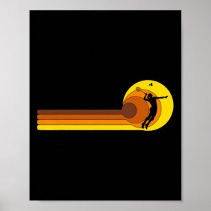 Badminton-speler Game Shuttle 70s Jaar  Slecht Poster