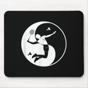 Badminton-speler Game Shuttle Yin-yang-symbool Bad Muismat