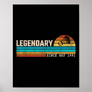 Badminton Speler Legende Sinds Mei 1991 Verjaardag Poster