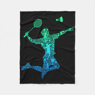 Badminton Speler Shuttle Jongens Kinderen Mannen J Fleece Deken