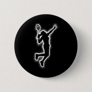 Badminton Speler Shuttle Meisjes Kinderen Badminto Ronde Button 5,7 Cm