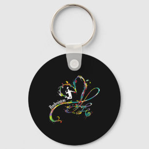 Badminton Speler Shuttle Speler Badminton Sleutelhanger