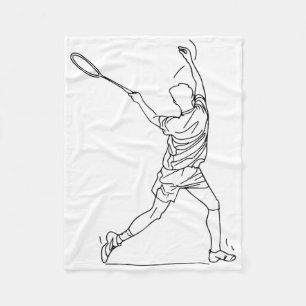 Badminton speler tekenen shuttle spel voor jongens fleece deken