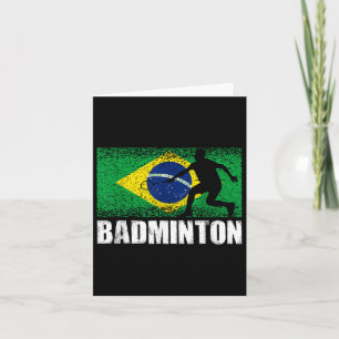 Badminton Sport, Retro Brazilië Vlag, Braziliaans  Kaart