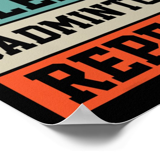 Badminton Sport Speler Retro Grappig Cadeau Poster (Hoek)