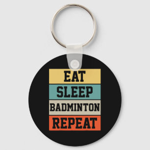 Badminton Sport Speler Retro Grappig Cadeau Sleutelhanger