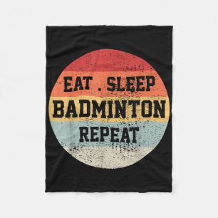 Badminton Sportspeler Retro Vintage Grappig Cadeau Fleece Deken