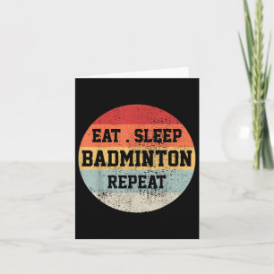 Badminton sportspeler retro vintage grappig gesche kaart