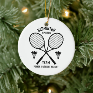 Badminton sportteam keramisch ornament