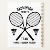 Badminton sportteam planner (Achterkant)