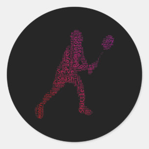 Badminton Squash Badminton Speler Shuttle Ronde Sticker
