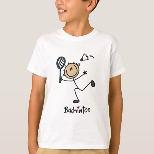 Badminton Stick Figuur T-shirt (Voorkant)