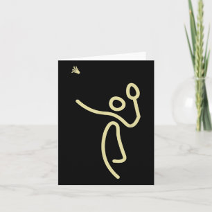 Badminton Stick Man – Shuttle Cadeau Idee Kaart