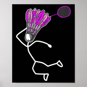 Badminton Stijlvolle Cool Stick Figuur Meisje Poster
