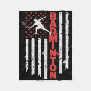 Badminton Team Amerikaanse Vlag Usa Badminton Voor Fleece Deken