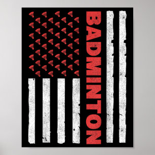Badminton Team Amerikaanse Vlag Usa Badminton Voor Poster