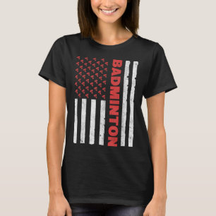 Badminton Team Amerikaanse Vlag Usa Badminton Voor T-shirt