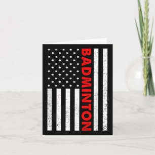 Badminton Usa Flag Graphic Badminton Player Shuttl Kaart