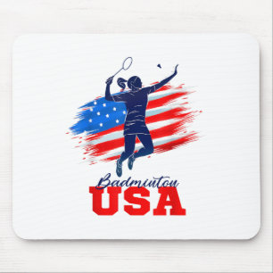 Badminton Usa Ondersteuning Team Amerikaanse Vlag Muismat