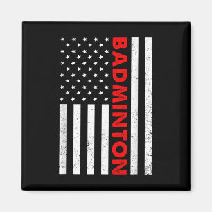 Badminton Usa Vlag Grafisch Badminton Speler Shutt Magneet