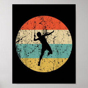 Badminton Vintage Retro Badmintonspeler Poster