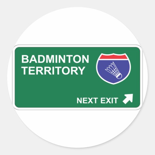 Badminton volgende afslag ronde sticker (Voorkant)