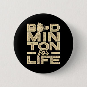 Badminton voor het leven Badminton Player Shuttle  Ronde Button 5,7 Cm