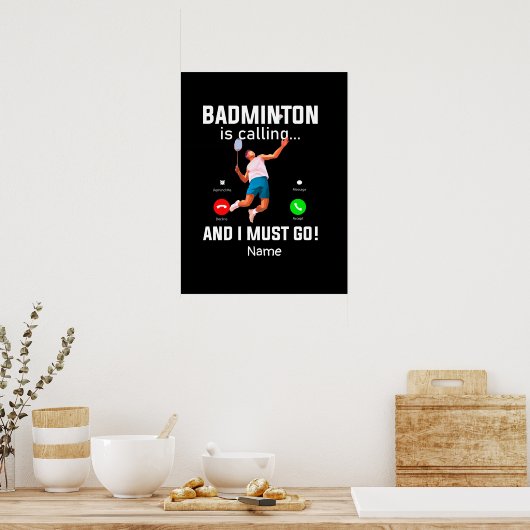 Badminton vraagt om afwerking van de afspeelcomput poster (Keuken)