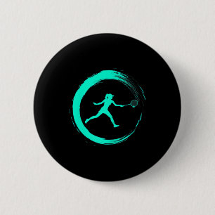Badminton Vrouw Meisje Sport Hobby Cirkel Ronde Button 5,7 Cm