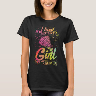 Badminton Vrouwen Team Shuttlecock Spelen Als Een T-shirt