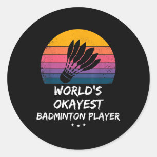 Badminton - Werelds Goedkoopste Badmintonspeler - Ronde Sticker