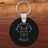 Badminton Wolf Player Racket Shuttle Sports Sleutelhanger (Voorkant)