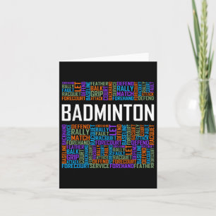 Badminton Woorden Liefhebber Gift Badminton Speler Kaart