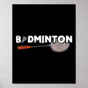 Badmintongeschenken met Schattige badmintonracket Poster