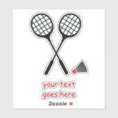 Badmintongeschenken, racket en shuttle sticker (Vel)