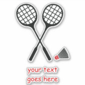 Badmintongeschenken, racket en shuttle sticker (Voorkant)