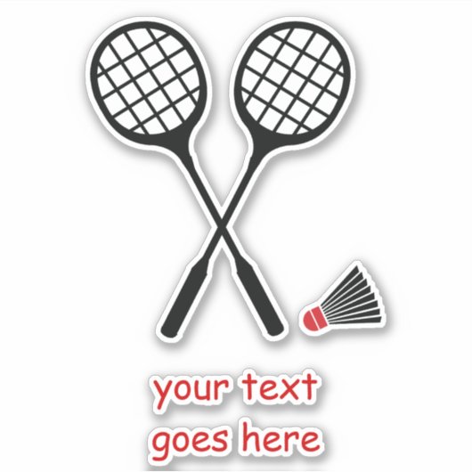 Badmintongeschenken, racket en shuttle sticker (Voorkant)